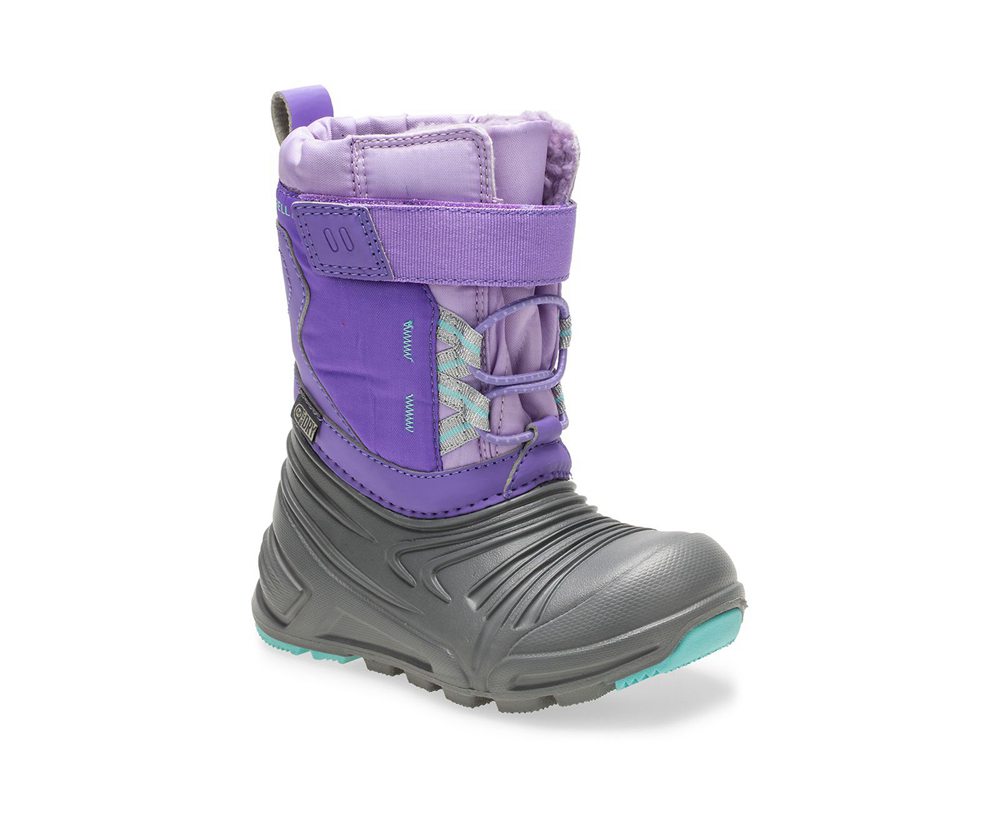 Merrell Boots Grey/Purple - Snow Quest Lite 2.0 Waterproof Jr. - Kids 89SOPIZCH